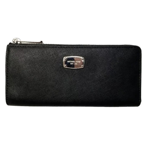 Michael Kors Black Saffiano Jet Set Zipper Wallet - Picture 1 of 7